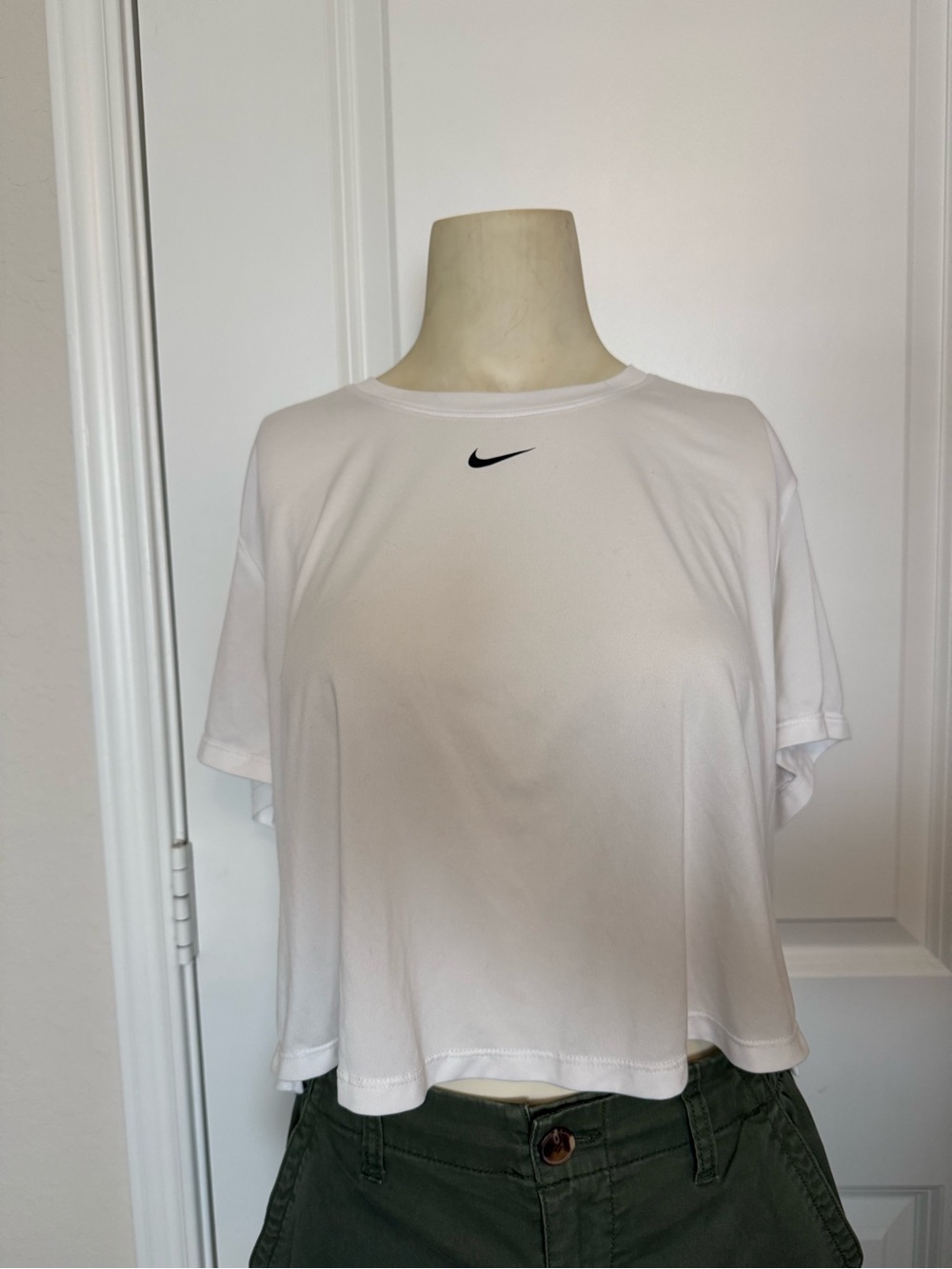 Nike One White Dri-Fit Short Sleeve Crop Top